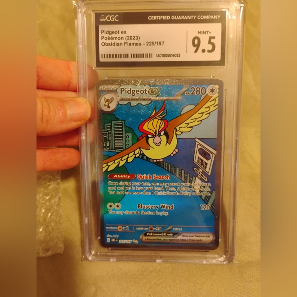 Pideot Ex 2023 Obsidian Flames-225/197 Graded 9.5 Card